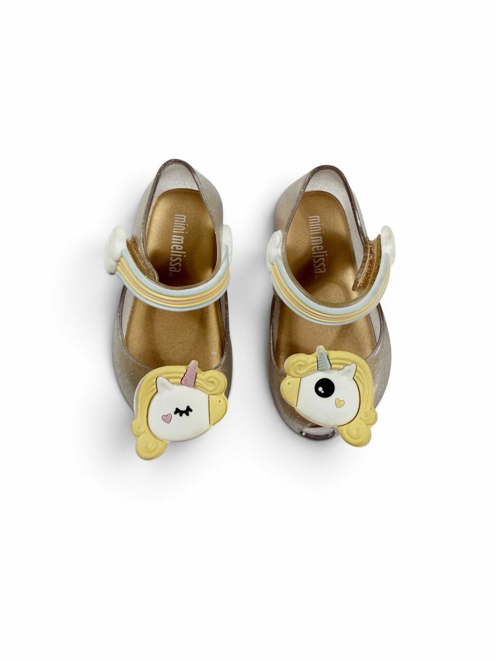 Mini Melissa Unicorn Rainbow Glitter Jelly Sandals Size 5 toddler